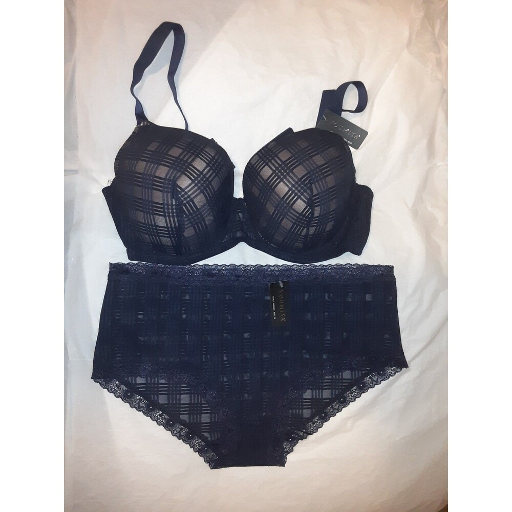 Youmita 42DD Night Sky Geo Lace Bra & 2X Lace Panty NWT